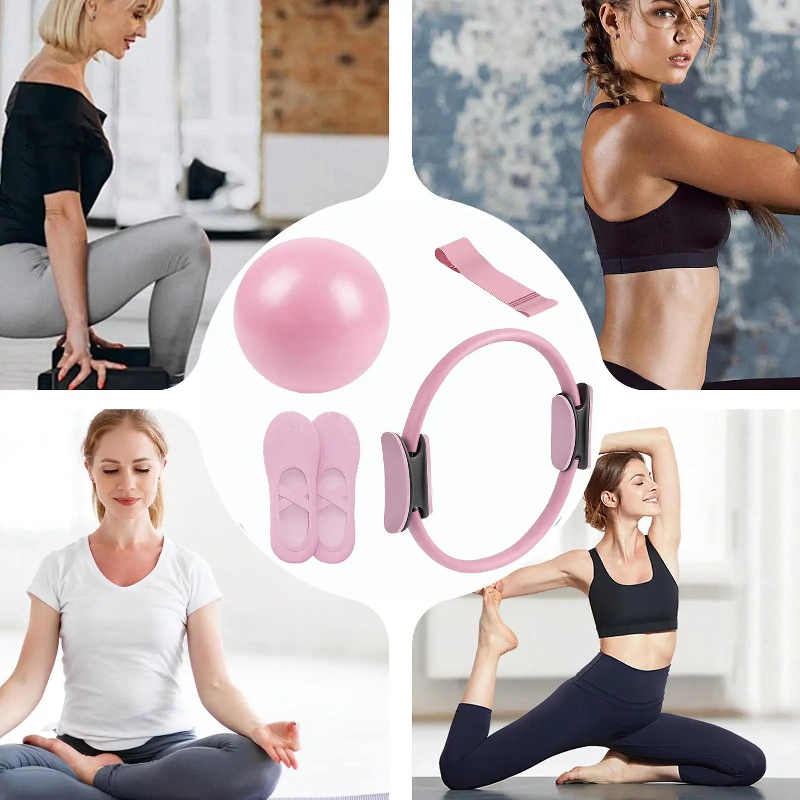 NEW Pilates Ball And Ring Set Pilates Fitness Ring Resistance Band