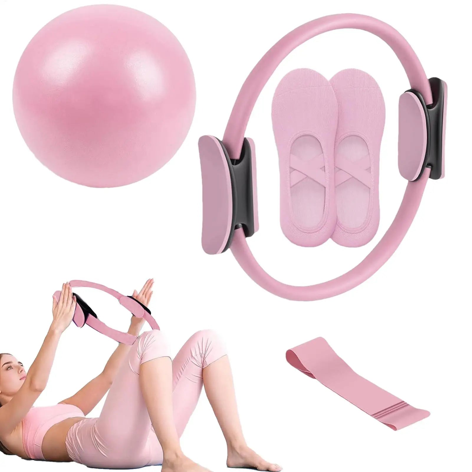 NEW Pilates Ball And Ring Set Pilates Fitness Ring Resistance Band