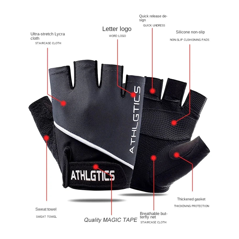1Pair Breathable Cycling Gloves Workout Gym Gloves for Men Women