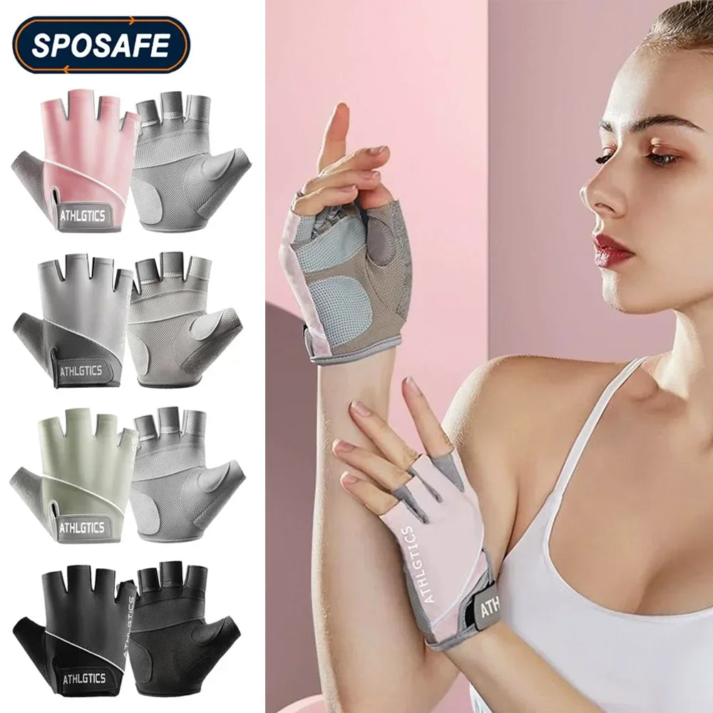 1Pair Breathable Cycling Gloves Workout Gym Gloves for Men Women