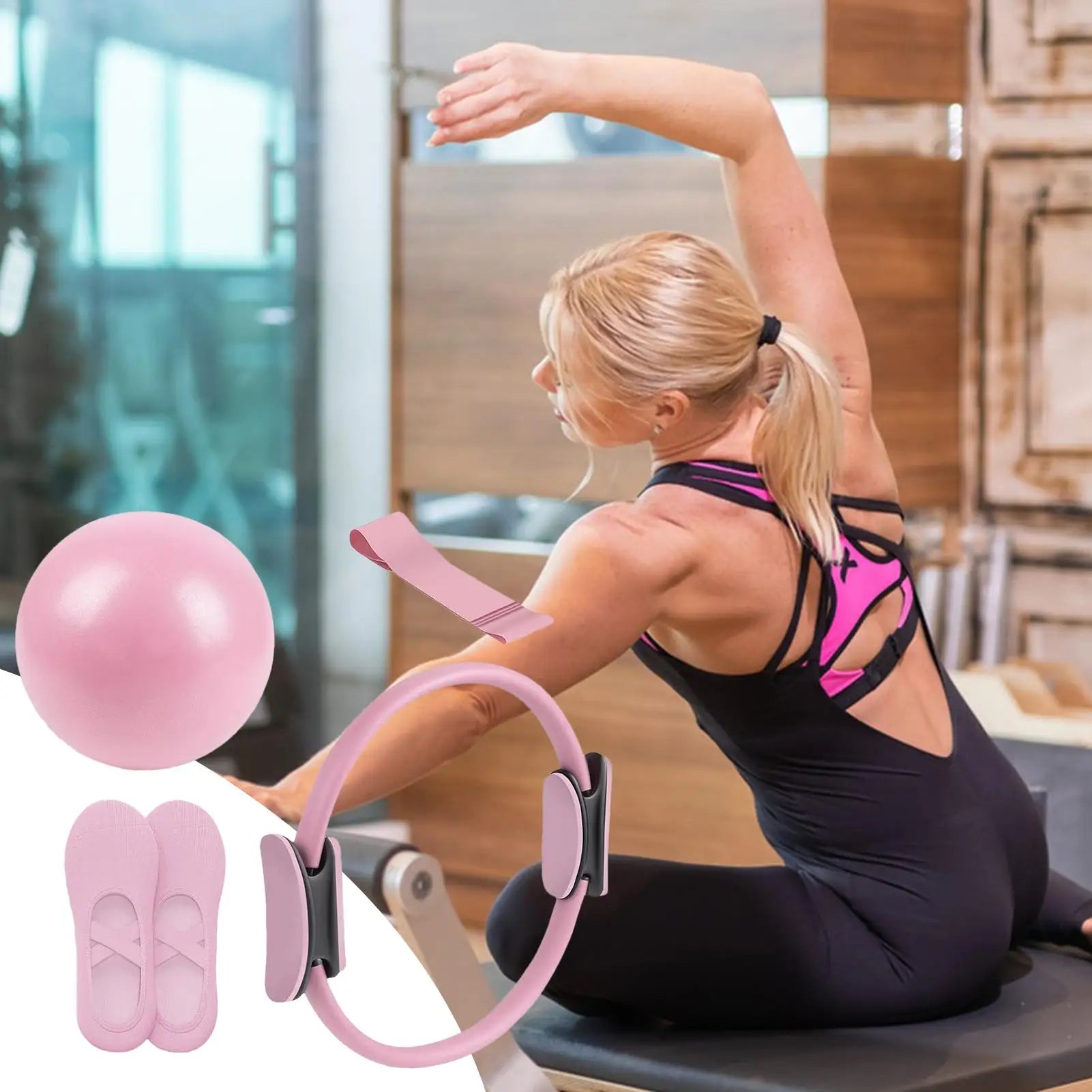 NEW Pilates Ball And Ring Set Pilates Fitness Ring Resistance Band