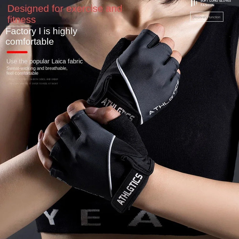 1Pair Breathable Cycling Gloves Workout Gym Gloves for Men Women